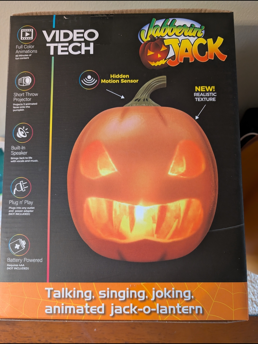 Jabberin' Jack Orange Animated Jack-O'-Lantern